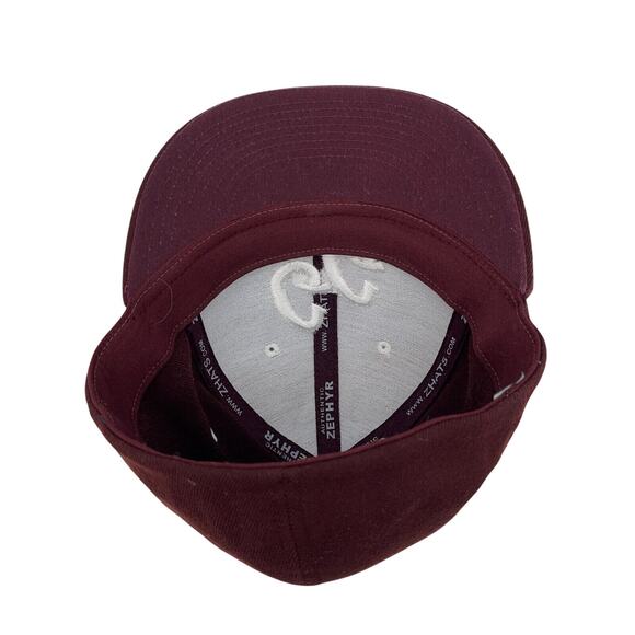 ZEPHYR Z Fit Authentic Cap Hat Double G Embroidered Design Size Small Maroon - Picture 6 of 8